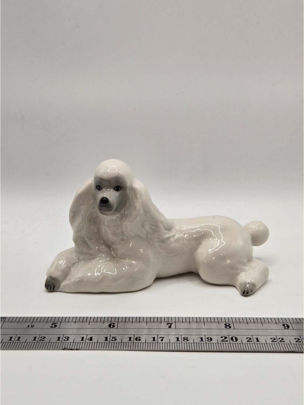Lomonosov Porcelain Lying Down Poodle Figurine Made in Russia
